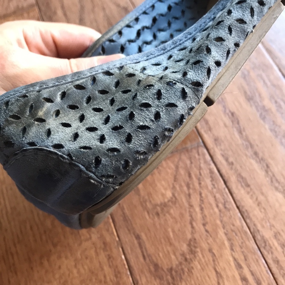 Wellworn Christian Siriano dusty blue laser cut flats - Picture 7 of 7